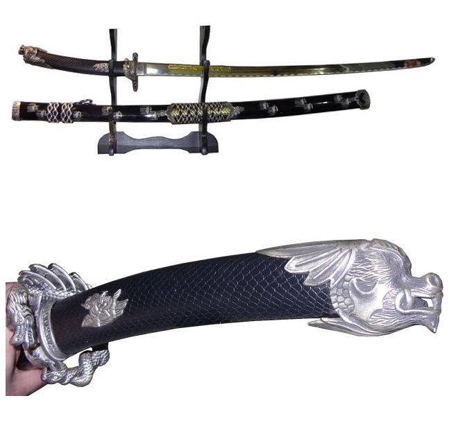 Katana del drago nero - marca united - spada giapponese decorata con drago.